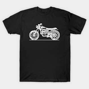 CL360 Scrambler Motorcycle White Sketch Art T-Shirt